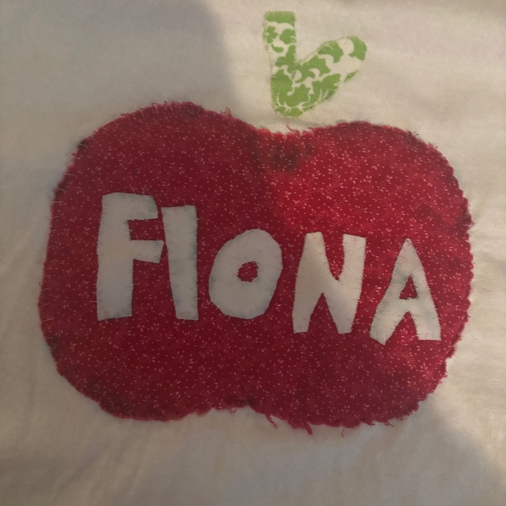 Custom handmade white T-shirts with design on the front